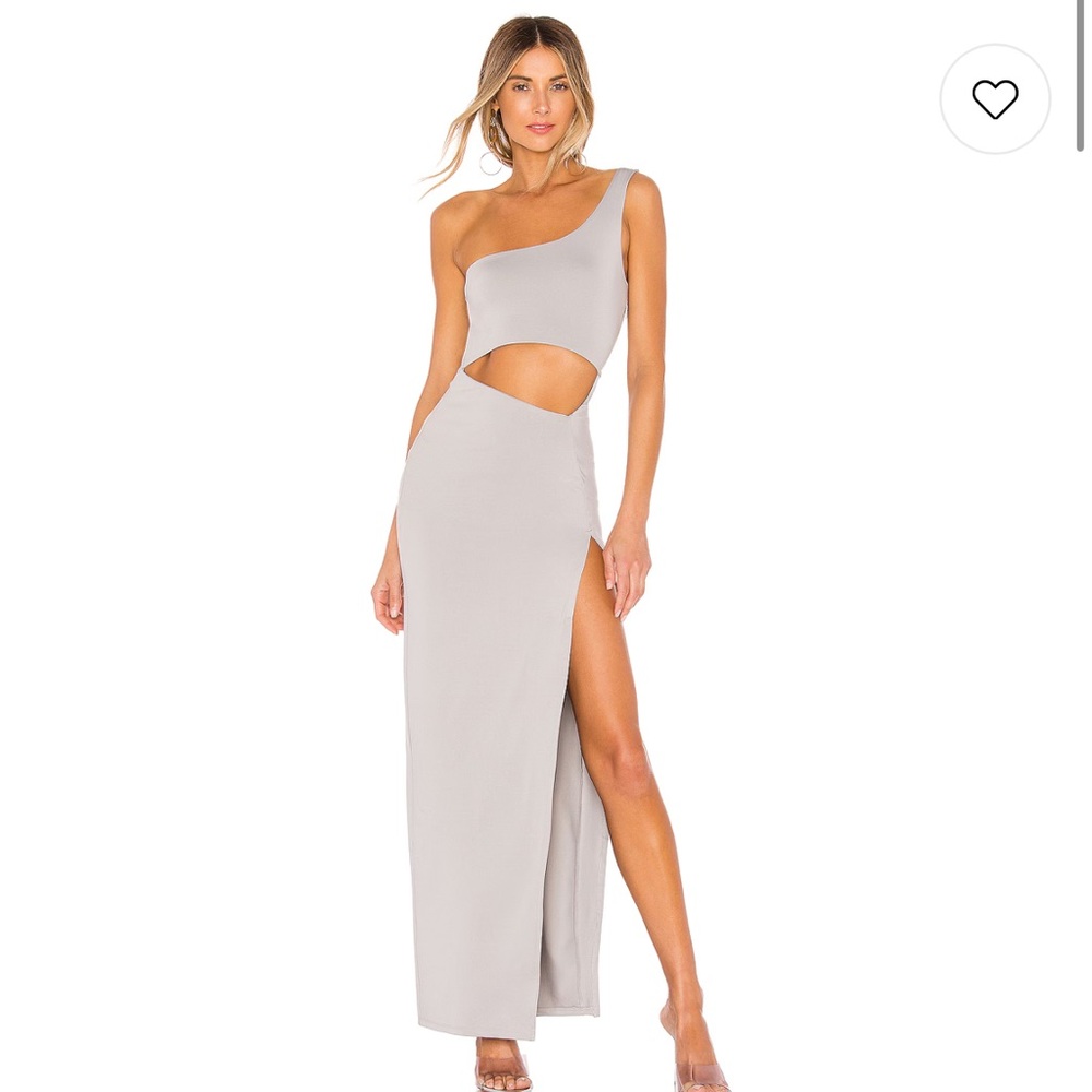 SUPERDOWN One-Shoulder Gray Dress